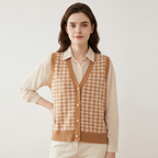 Harper - Cashmere Wool Houndstooth Vest