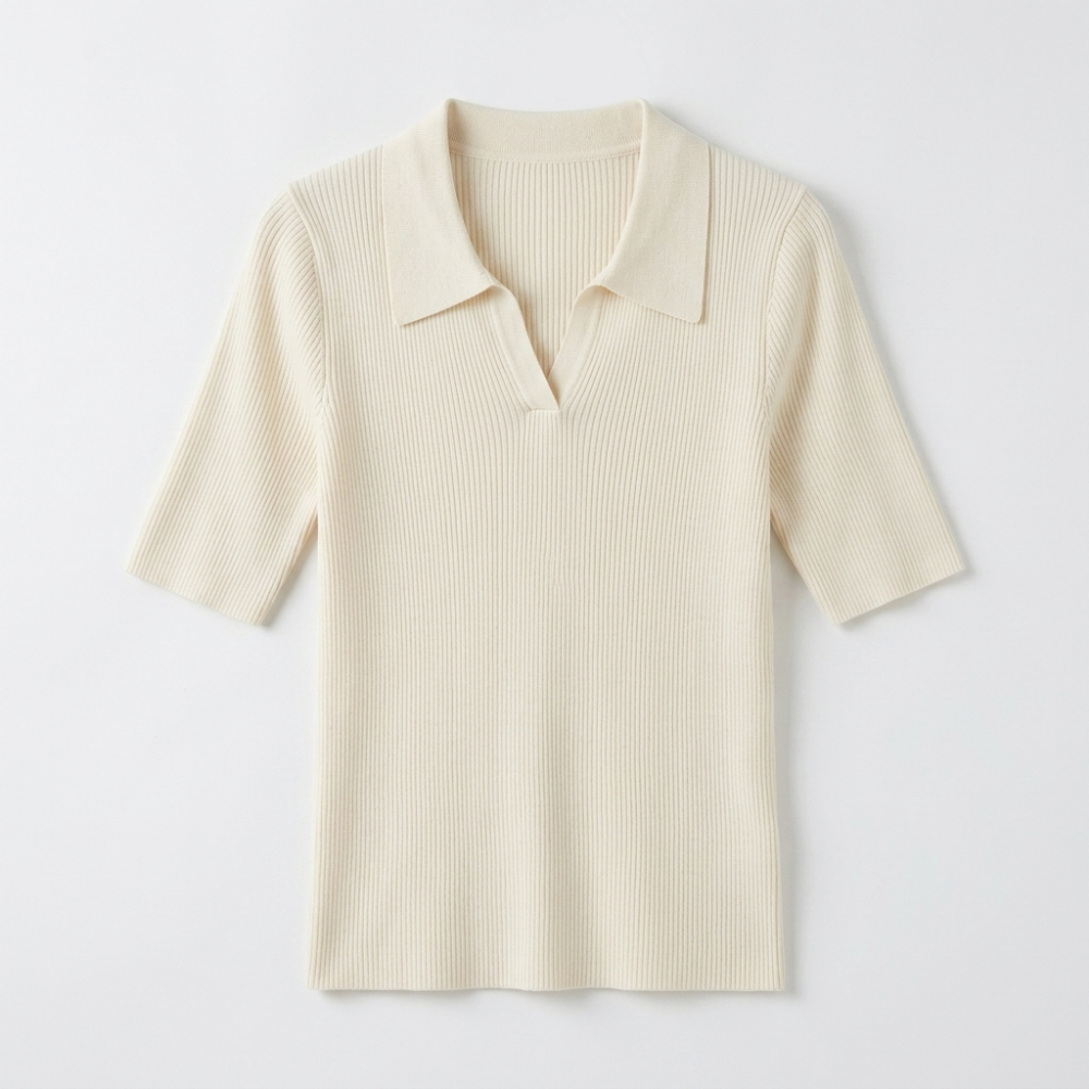 Elise - Worsted Wool Polo Knit
