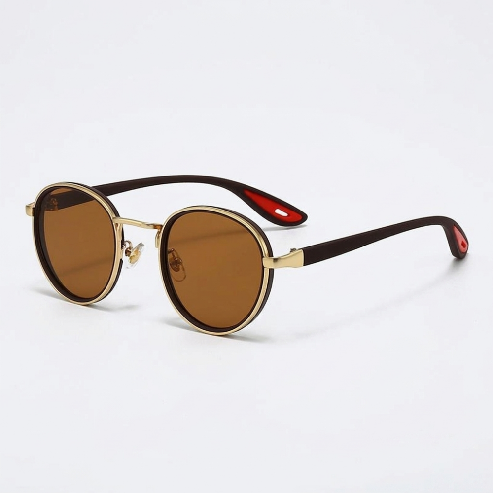 Luna - Round Frame Sunglasses — Amber