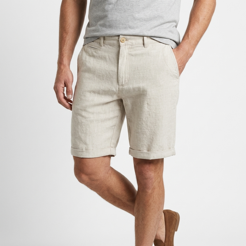 Coastal - Linen Shorts — Beige