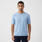 Merino Wool Crewneck Tee — Sky Blue