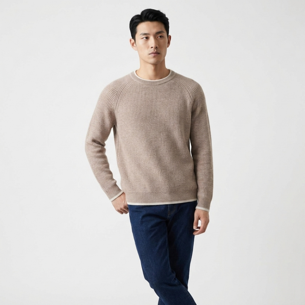 Clearwater - Wool Crewneck Sweater — Khaki