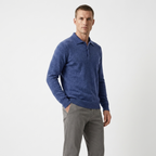 Theo – Wool Knit Polo — Blue