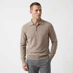 Theo – Wool Knit Polo — Khaki