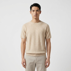 Milo – Wool Knit T-Shirt — Beige