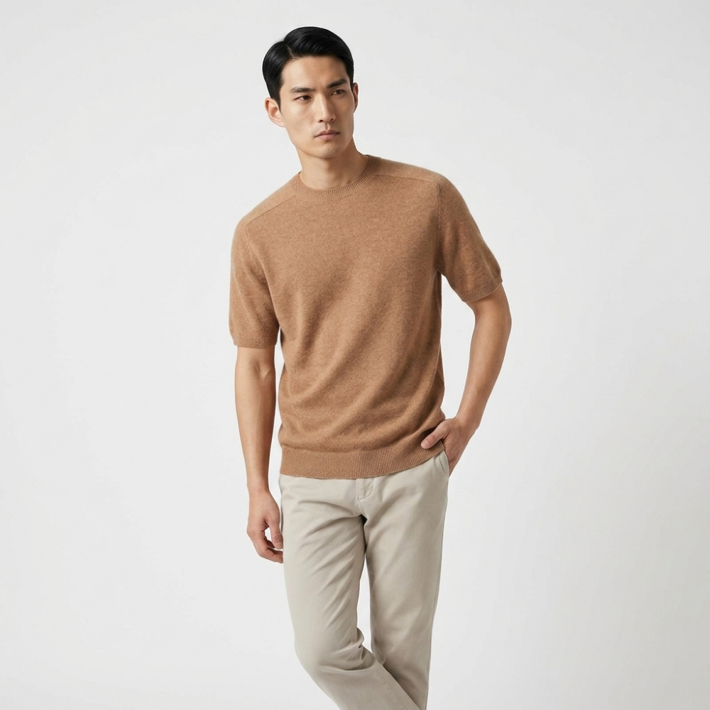 Milo – Wool Knit T-Shirt — Onyx Bronze