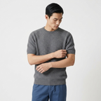 Crestwood - Wool Textured Knit Tee — Gray