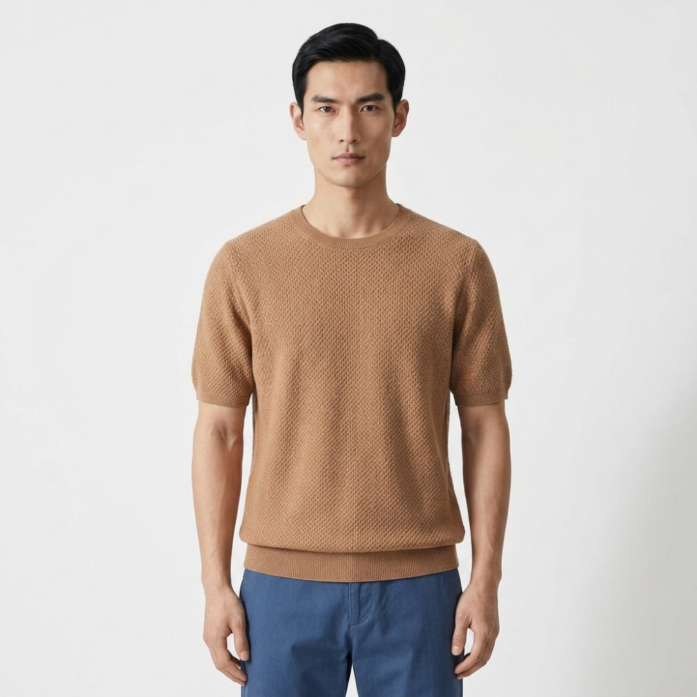 Crestwood - Wool Textured Knit Tee — Onyx Bronze