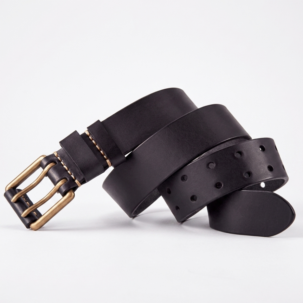 Ironmark – Double Prong Leather Belt — Brown