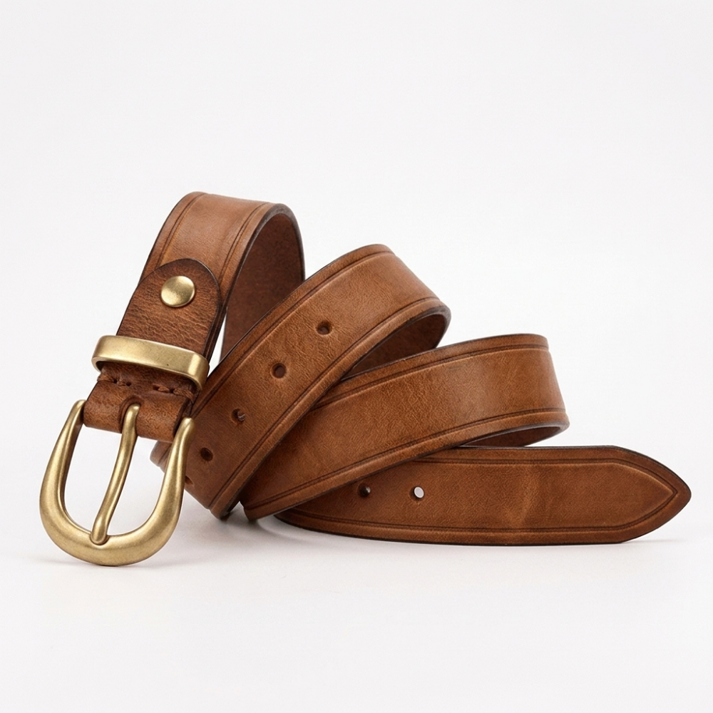 Willow – Slim Curved Buckle Belt — Khaki