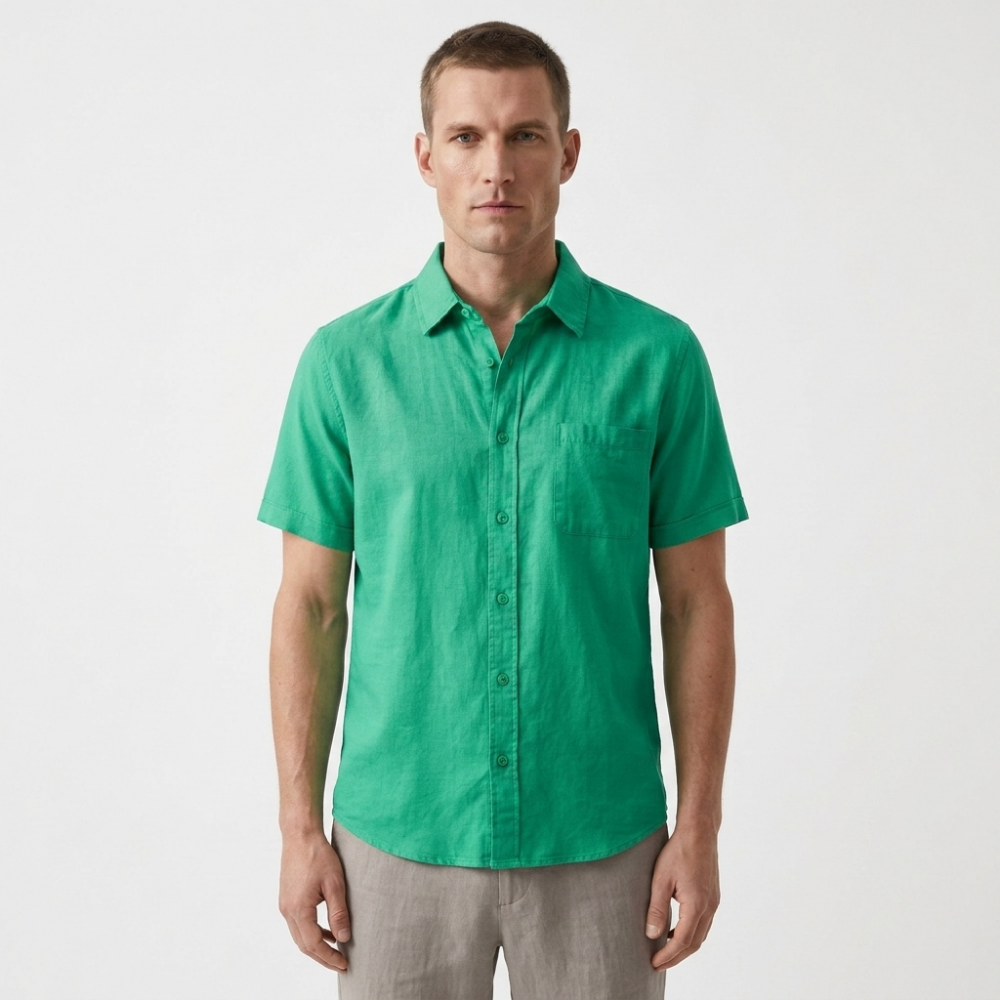 Coastline - Linen Short Sleeve — Green