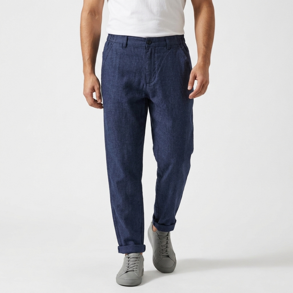 Solin - Linen Pants — Dark Blue