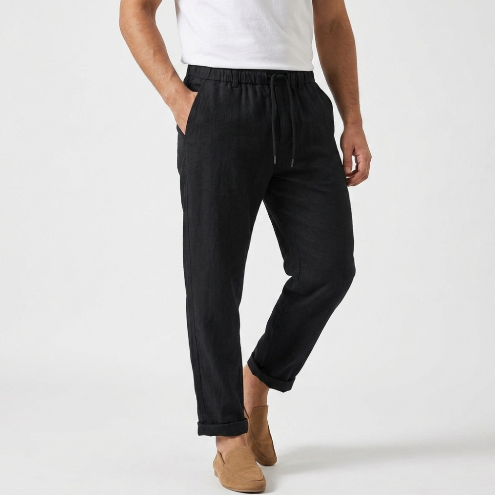 Colburn – Linen Pants — Black