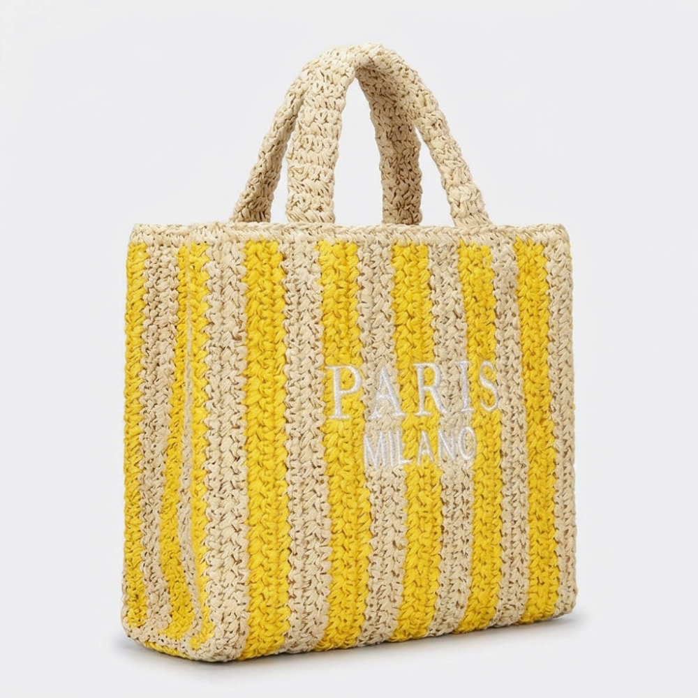 Tressa – Woven Tote Bag — Yellow