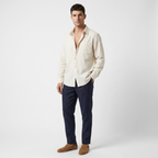 The Seaside Linen Set — Beige & Navy