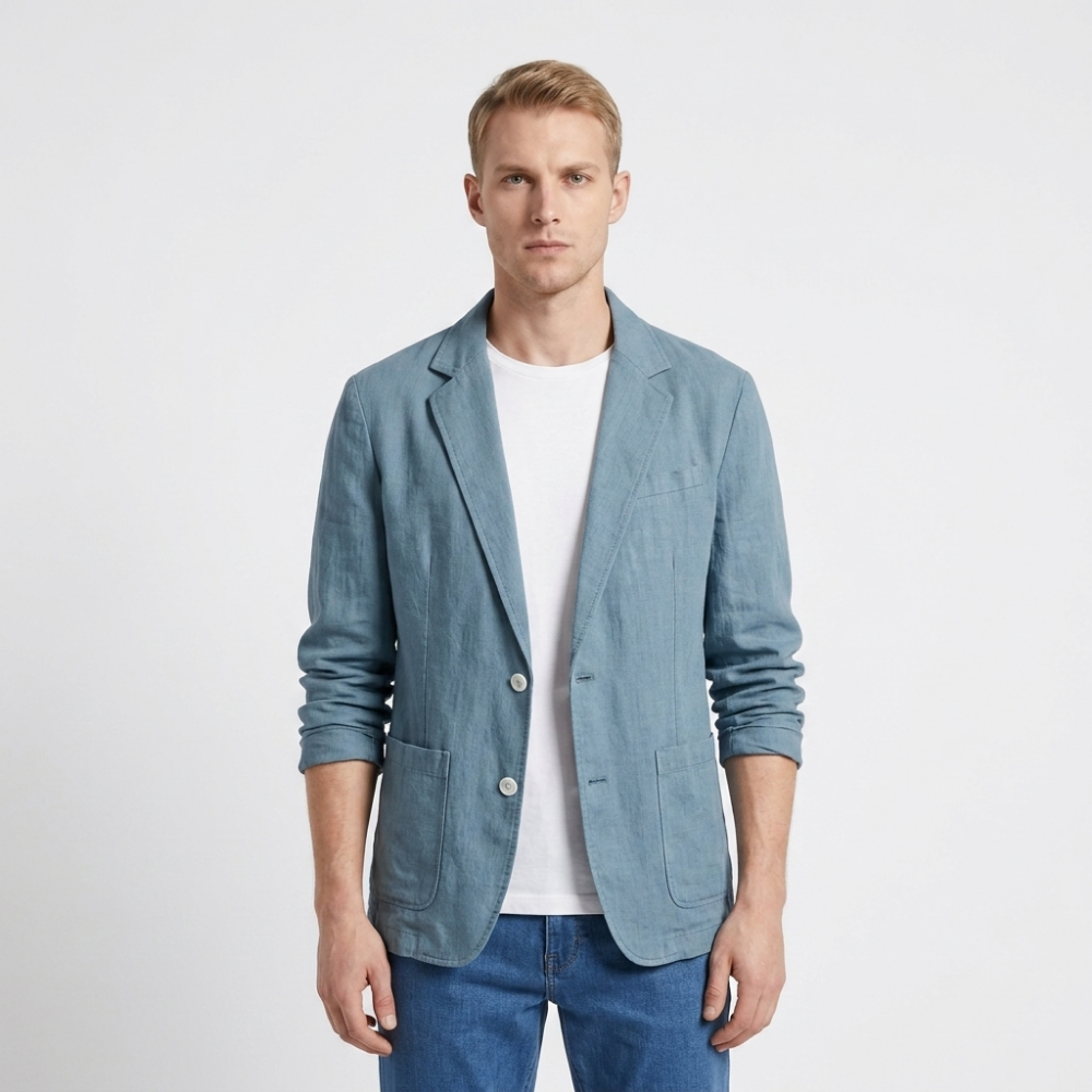 Cassian – Cotton Blazer — Blue