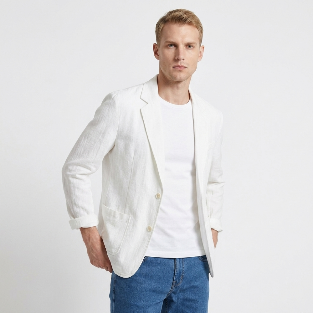 Cassian – Cotton Blazer — White