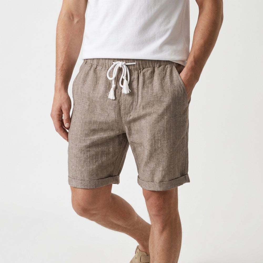 Taylor - Linen Shorts — Coffee