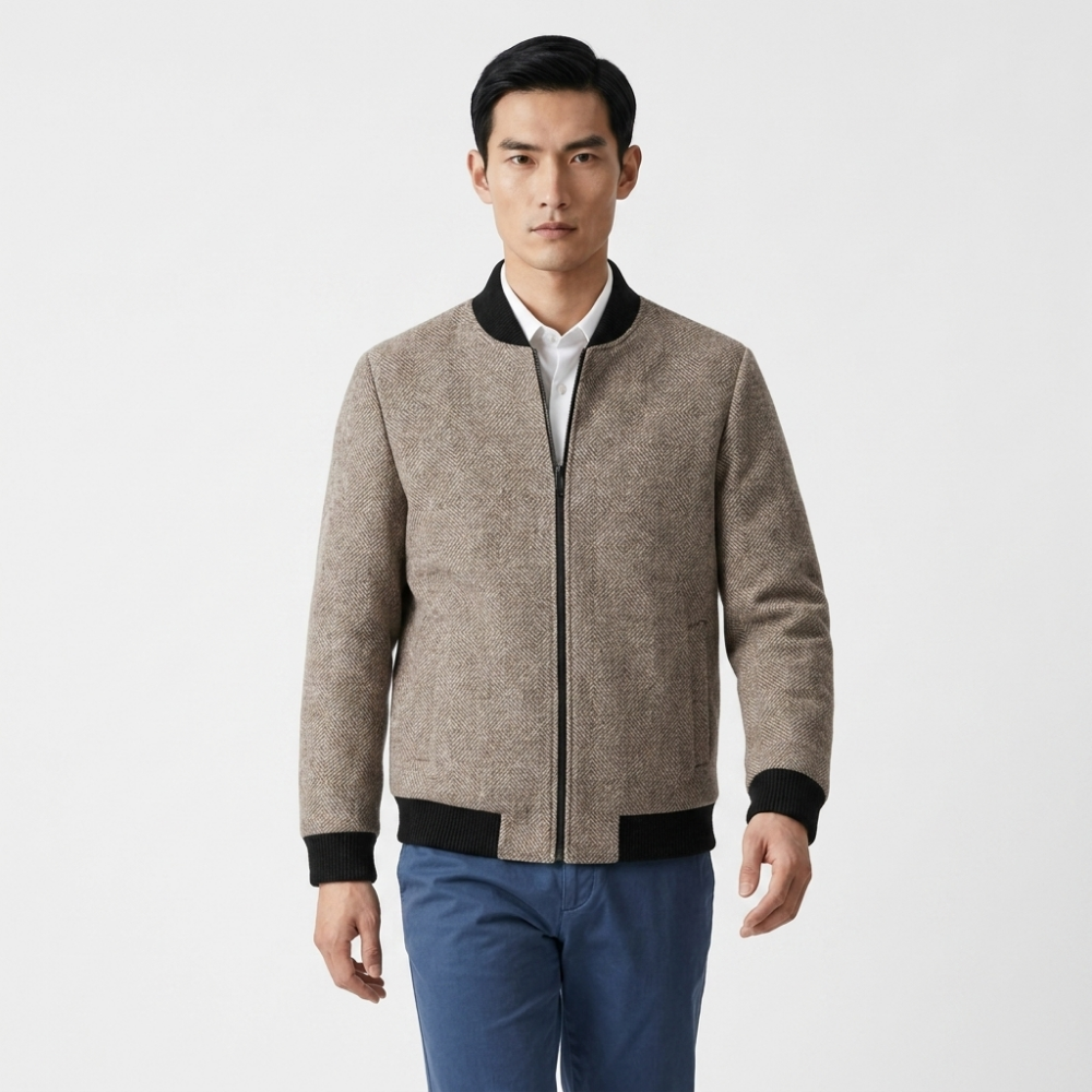 Wexler – Wool Zip-Up Jacket — Tan