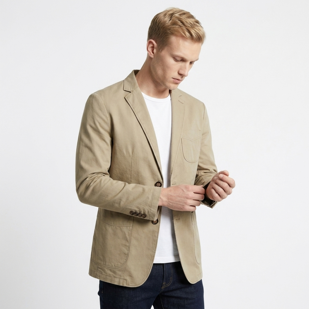 Harlow – Cotton Blazer — Khaki
