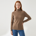 Bloom – Cashmere Turtleneck Sweater — Light Brown