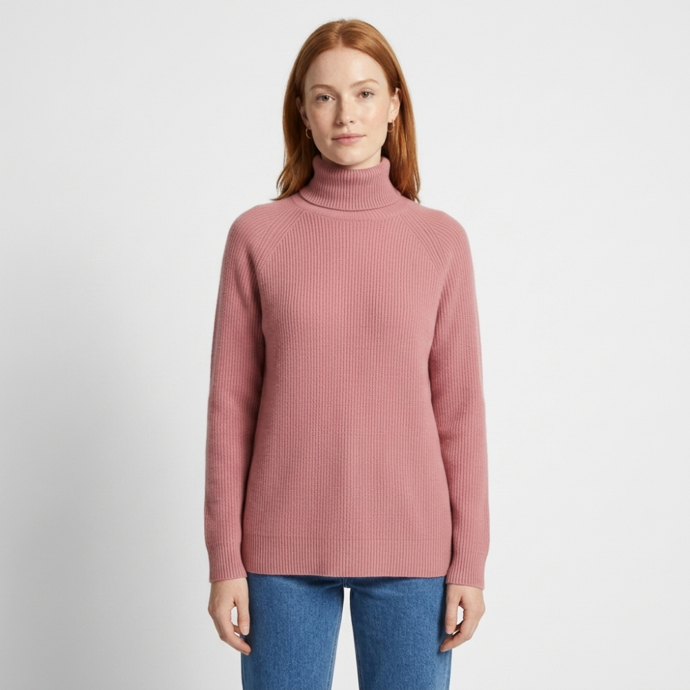 Bloom – Cashmere Turtleneck Sweater — Rose gold
