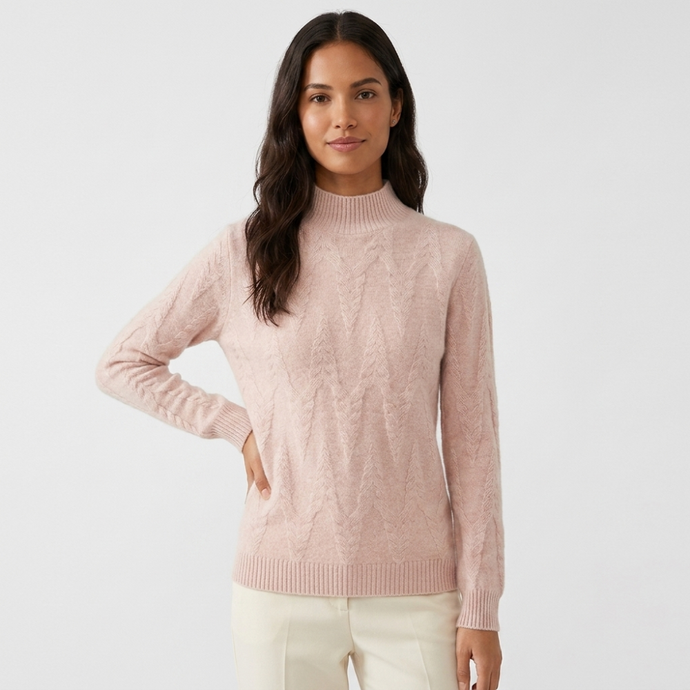 Harborweave – Cashmere Turtleneck — Pink