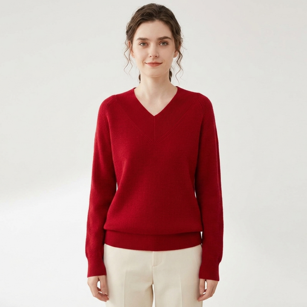 Skyloam – Cashmere Wool Sweater — Red