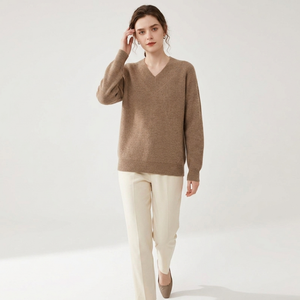 Skyloam – Cashmere Wool Sweater — Tan