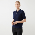 Solstice – Cashmere Wool Polo — Navy Blue