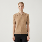 Solstice – Cashmere Wool Polo — Tan