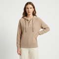 Loomhaven – Cashmere Wool Hooded Cardigan — Beige