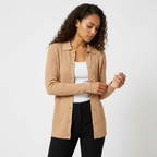 Baythread – Mulberry Silk Collared Cardigan — Khaki