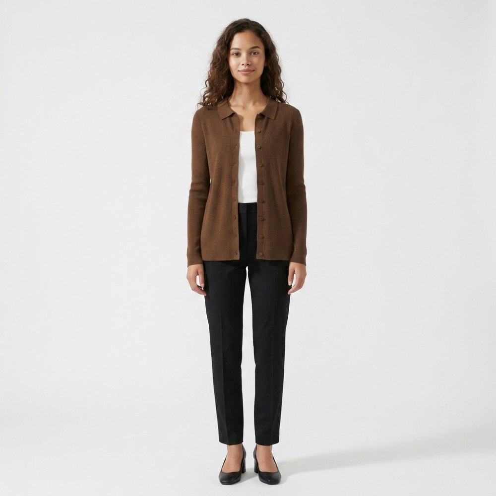 Baythread – Mulberry Silk Collared Cardigan