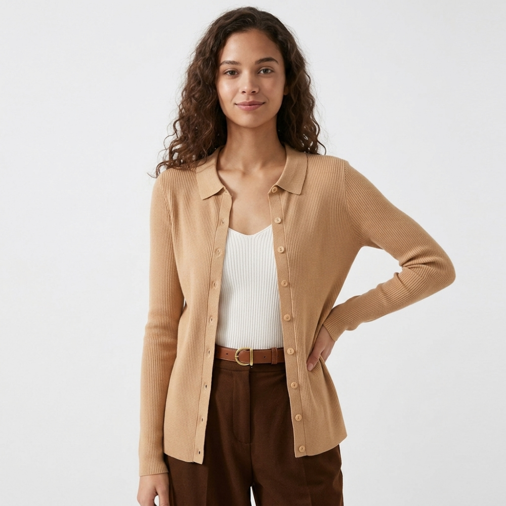 Baythread – Mulberry Silk Collared Cardigan