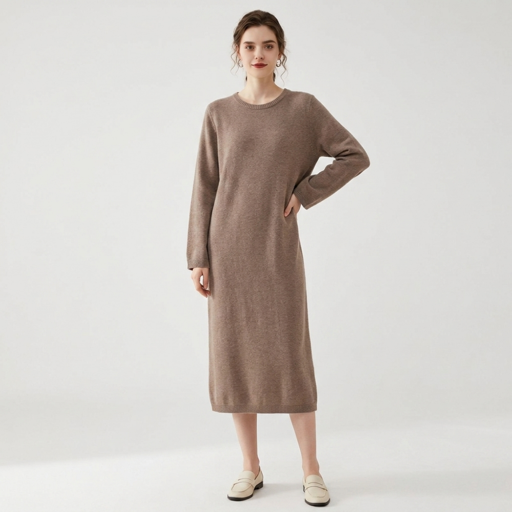 Crestloom – Cashmere Dress — Tan