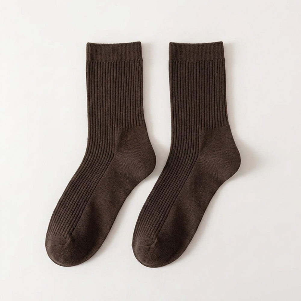 Mistford – Cotton Crew Socks — Dark Brown