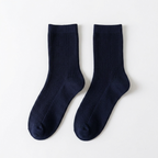 Mistford – Cotton Crew Socks — Navy Blue