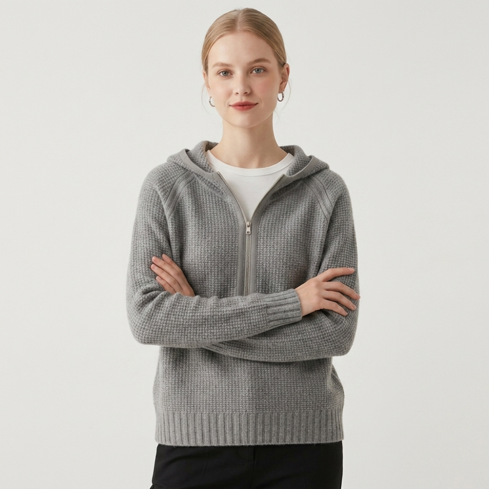Bramble – Cashmere Wool Hoodie — Gray