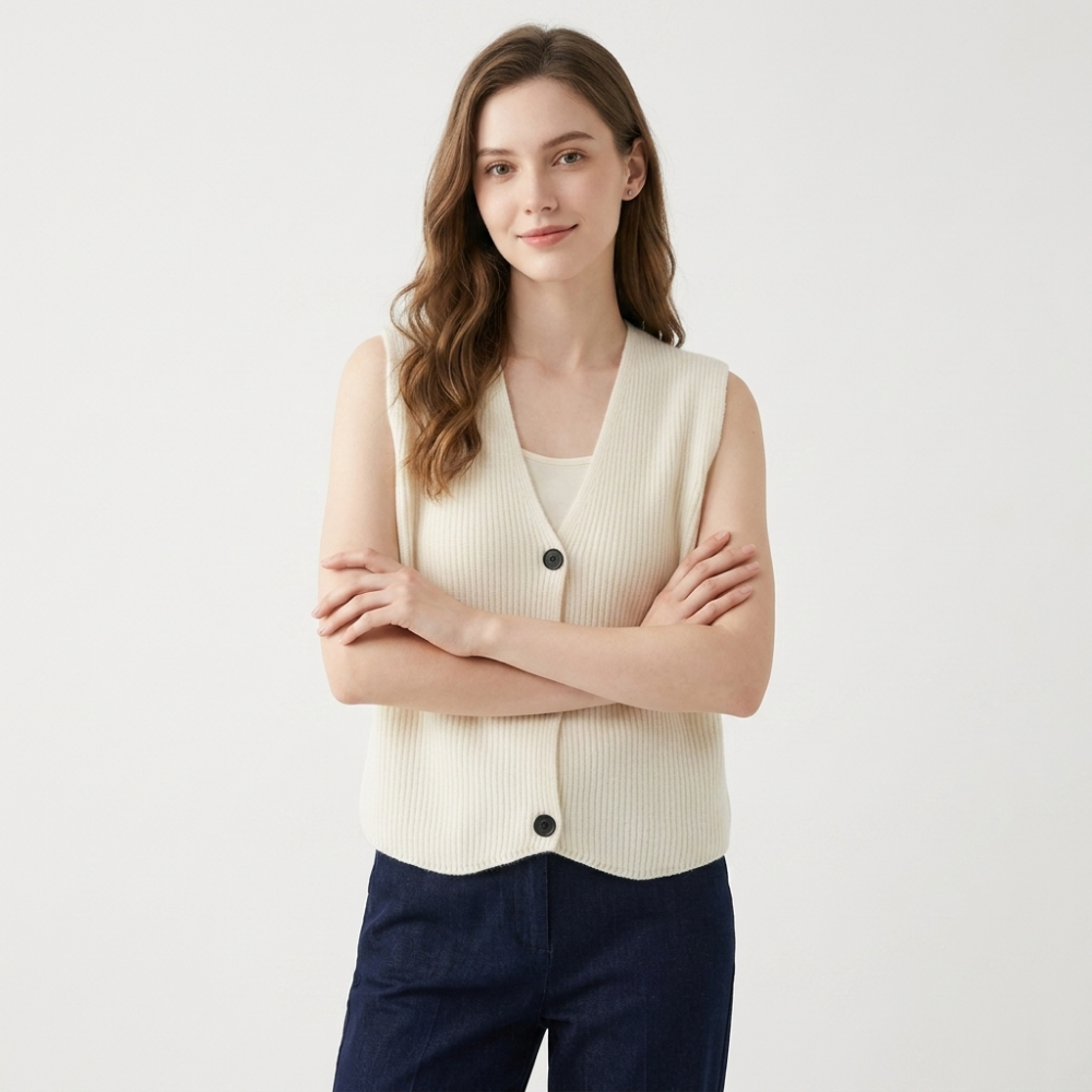 Windfell – Cashmere Wool Vest — White