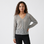 Fernridge – Cashmere Wool Cardigan — Light Gray