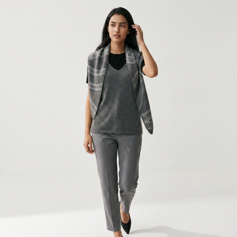 Hearthlink – Cashmere Wool Shawl — Gray