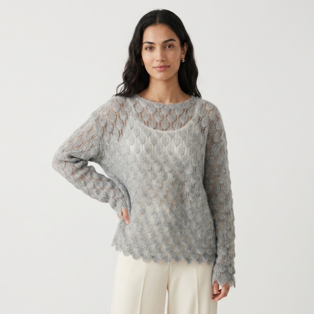 Scaleweave – Cashmere Wool Sweater — Gray