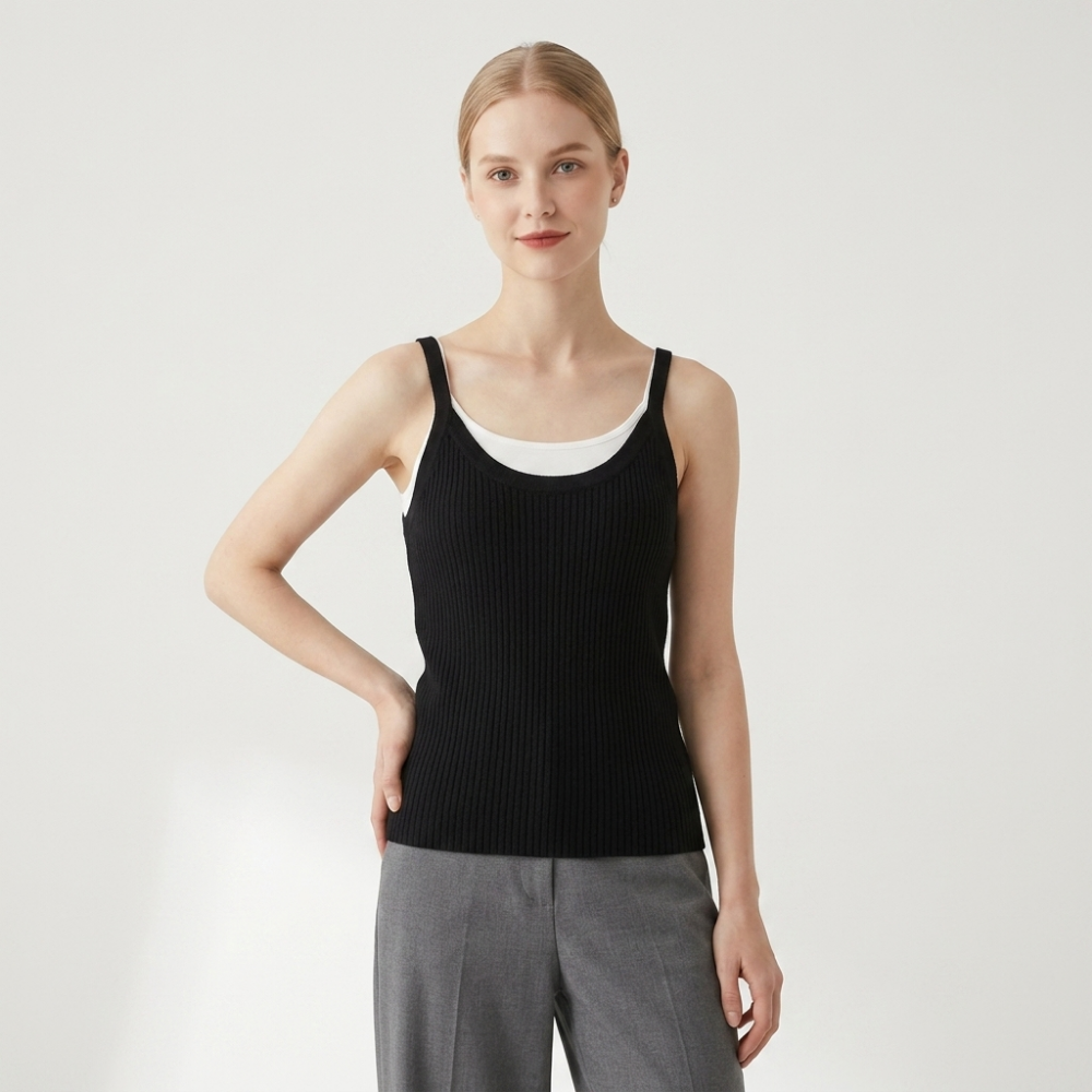 Threadhaven – Cashmere Wool Camisole — Black