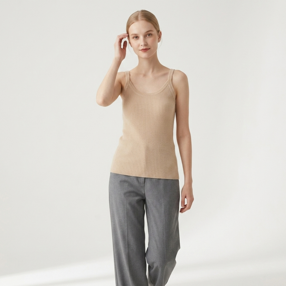 Threadhaven – Cashmere Wool Camisole — Khaki