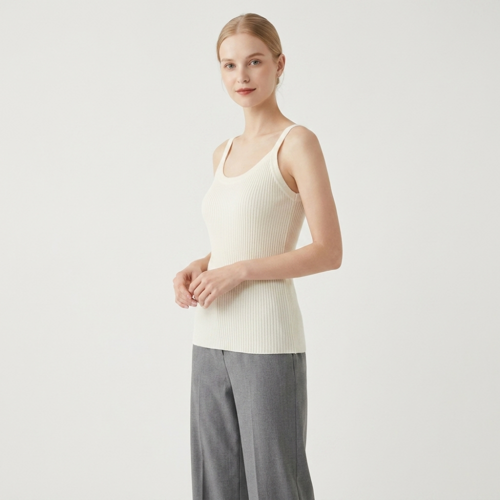 Threadhaven – Cashmere Wool Camisole — White