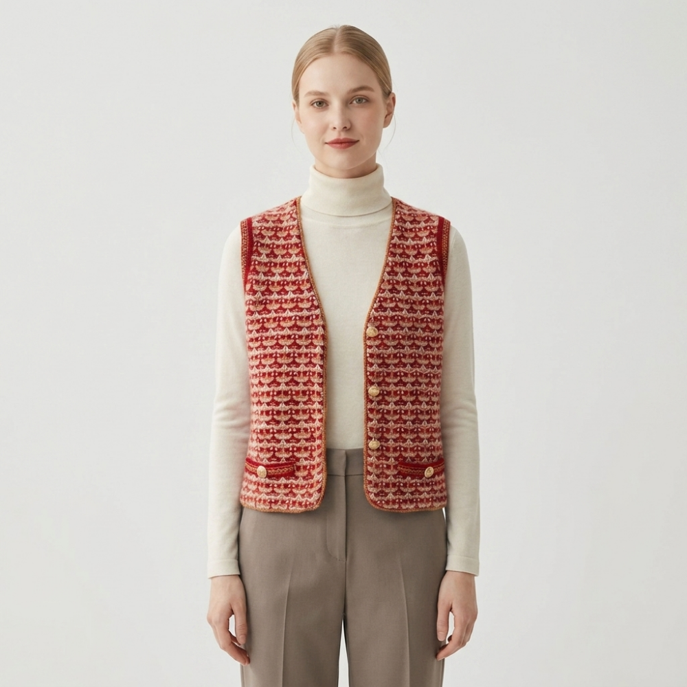 Rootstitch – Cashmere Wool Vest — Red