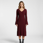 Fjordline – Cashmere Wool Dress — Wine Red