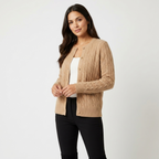 Ridgecable – Cashmere Wool Cardigan — Khaki