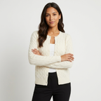 Ridgecable – Cashmere Wool Cardigan — White